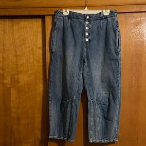 We the Free Osaka Button Fly Barrel Crop Jeans